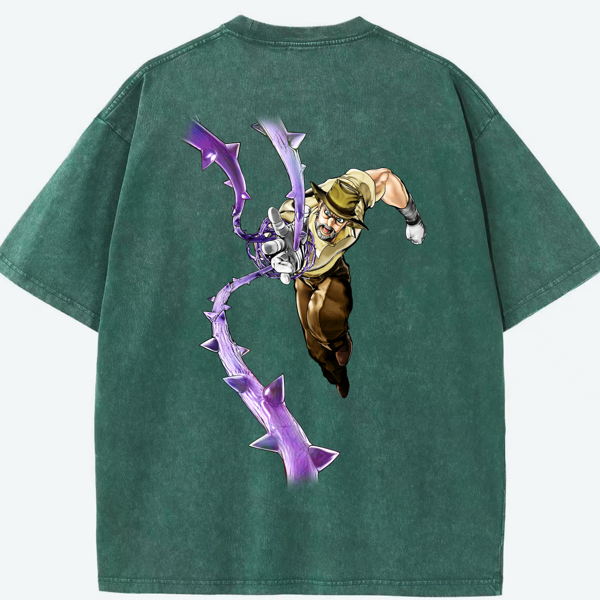 （画像用） ジョジョの奇妙な冒険 ジョセフ?ジョースター JoJo's Bizarre Adventure Joseph Joestar 綿100% ヴィンテージ風 半袖Tシャツ（背面プリント）
